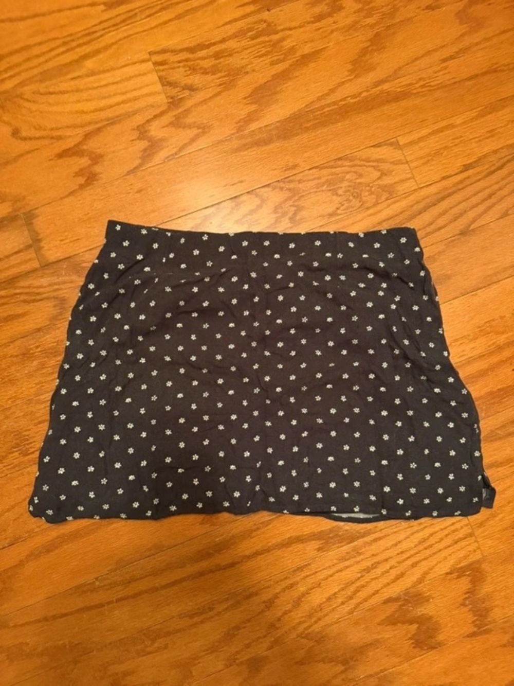 American Eagle Black Floral Mini Skirt